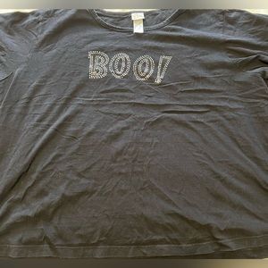 Plus Size women’s Halloween BOO Cotton Black Tee